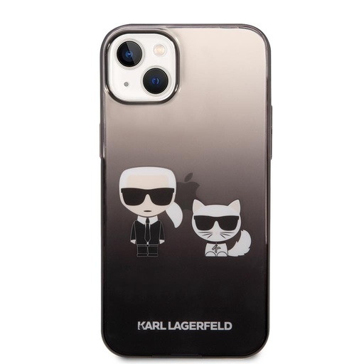 Apple iPhone 14 Plus Karl Lagerfeld Gradient Karl and Choupette tok (Fekete) – KLHCP14MTGKCK