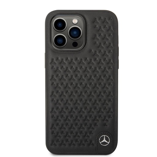Apple iPhone 14 Pro Max Mercedes bőr hátlap tok (Fekete) MEHCP14X8REMPK