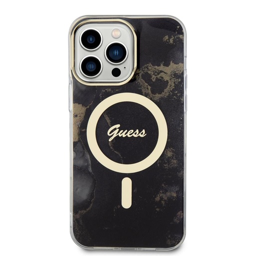 Apple iPhone 13 Pro Max Guess Marble IML MagSafe tok (Fekete) - GUHMP13XHTMRSK