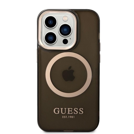Apple iPhone 14 Pro Guess áttetsző MagSafe tok (Fekete) – GUHMP14LHTCMK