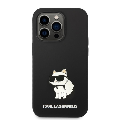 Apple iPhone 14 Pro Black Karl Lagerfeld Liquid Silicone Choupette NFT tok (Fekete) – KLHCP14LSNCHBCK