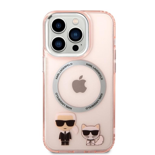 Apple iPhone 14 Pro Karl Lagerfeld MagSafe Compatible Karl and Choupette tok (Rózsaszín) – KLHMP14LHKCP