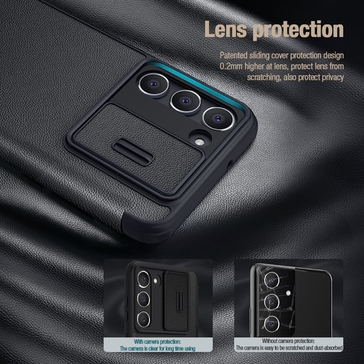 Samsung Galaxy S23 5G Nillkin Qin cloth pro kameravédős szövet notesz tok (Szürke)