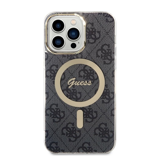 Apple iPhone 14 Pro Max Guess 4G IML MagSafe tok (Fekete) - GUHMP14XH4STK