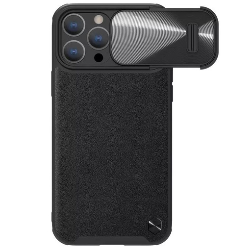 Apple iPhone 14 Pro Max Nillkin CamShield Leather S MagSafe hátlap tok (Fekete)