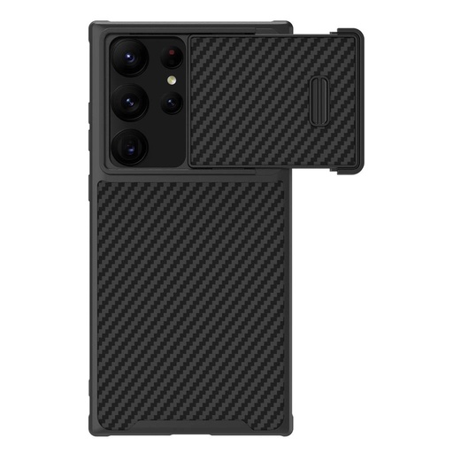Samsung Galaxy S23 Ultra Nillkin Synthetic S karbon mintás kemény hátlap tok (Fekete)