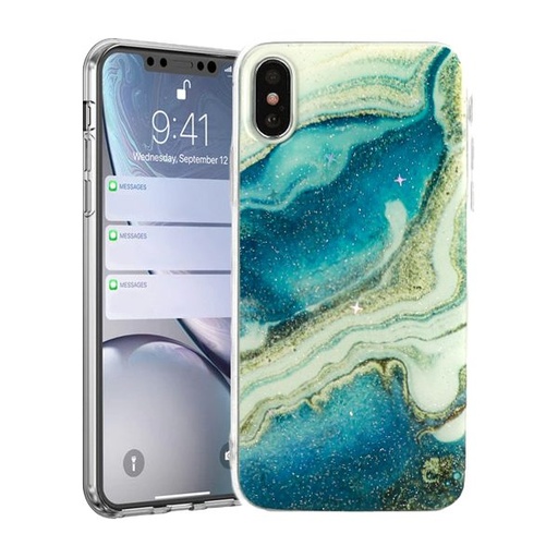 Huawei P Smart 2019 / Honor 10 Lite Vennus marble stone hátlap tok (Sötétkék)
