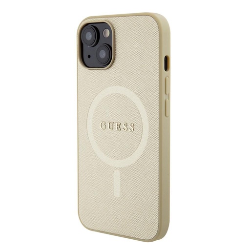 Apple iPhone 15 Guess PU Saffiano MagSafe tok (Bézs) - GUHMP15SSPSAHMCB