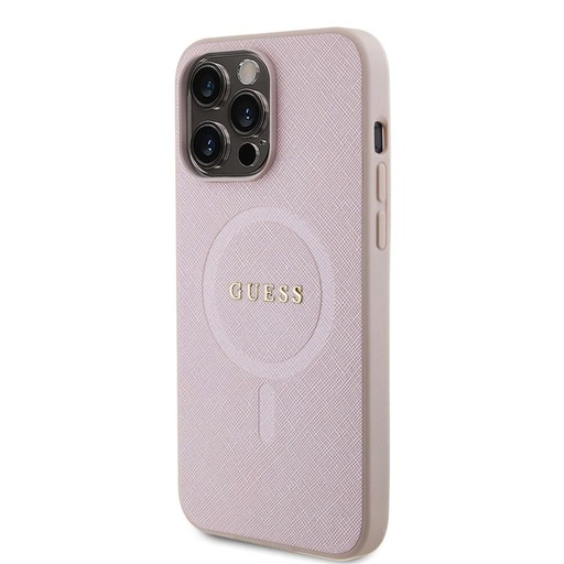 Apple iPhone 15 Pro Max Guess PU Saffiano MagSafe tok (Rózsaszín) - GUHMP15XPSAHMCP