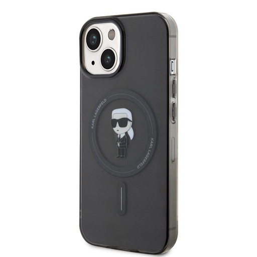 Apple iPhone 15 Karl Lagerfeld IML Ikonik MagSafe tok (Fekete) – KLHMP15SHFCKNOK