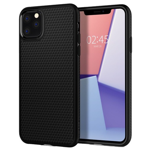 Apple iPhone 11 Pro Max Spigen liquid air prémium hátlap tok (Fekete)
