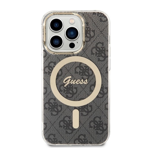 Apple iPhone 15 Pro Guess IML 4G MagSafe tok (Fekete) - GUHMP15LH4STK
