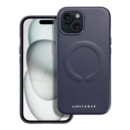 Apple iPhone 15 Roar Leather magsafe hátlap tok (Kék)
