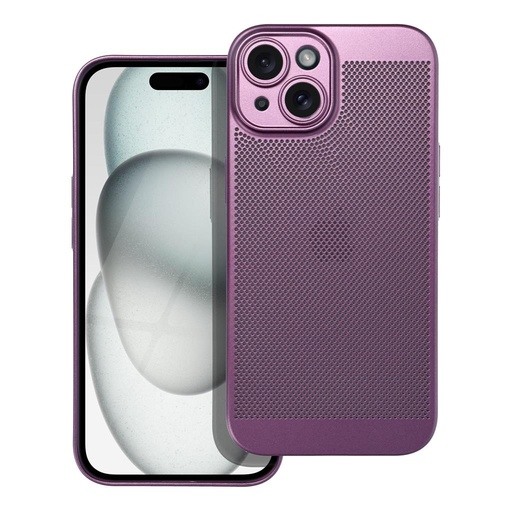 Apple iPhone 15 Breezy lyukacsos műanyag hátlap tok (Lila)