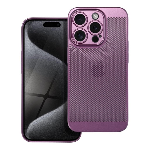 Apple iPhone 15 Pro Breezy lyukacsos műanyag hátlap tok (Lila)