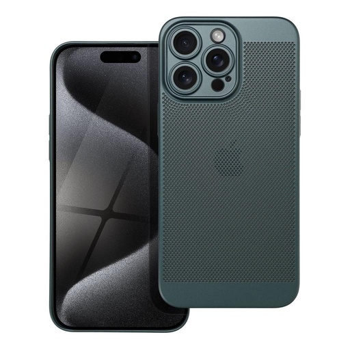 Apple iPhone 15 Pro Max Breezy lyukacsos műanyag hátlap tok (Zöld)