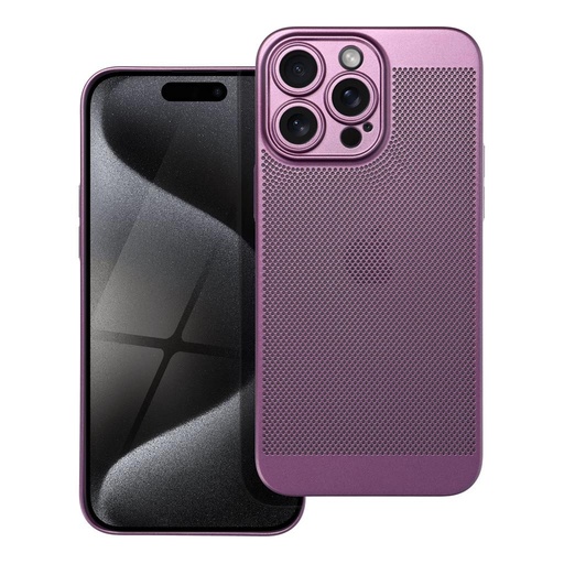 Apple iPhone 15 Pro Max Breezy lyukacsos műanyag hátlap tok (Lila)