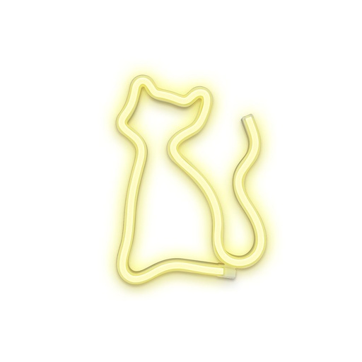 Forever Cat FLNEO3 meleg fehéren világító macska alakú LED lámpa,3 db AA elemmel vagy USB csatlakozóval üzemeltethető fehér