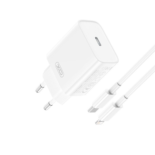 XO CE15 PD 20W gyorstöltő (Fehér) – USB-C csatlakozó, Lightning kábellel