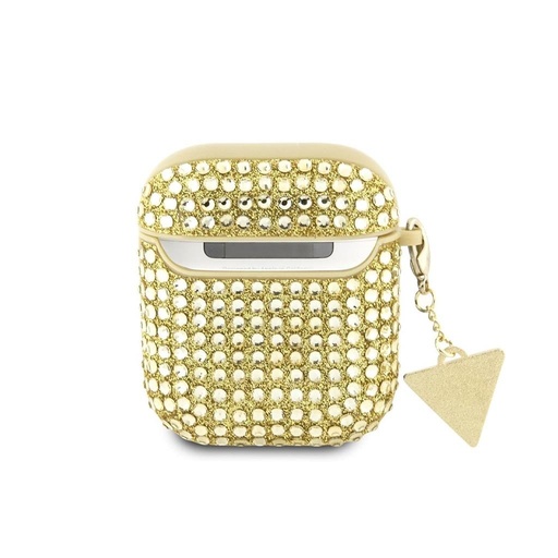Guess Rhinestones Triangle Metal Logo tok AirPods 1/2 (Arany) - GUA2HDGTPD