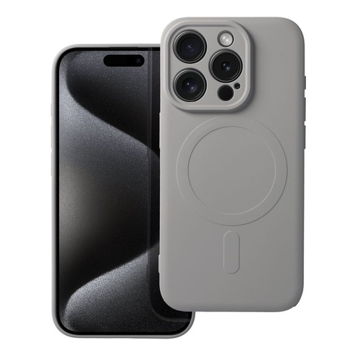 Apple iPhone 15 Pro Silicone mag cover magsafe hátlap tok (Titánium szürke)