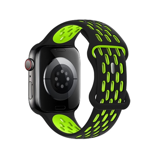 Apple Watch 38mm / Watch 40mm / Watch 41mm HOCO WA19 buckle raindrop szíj fekete-zöld