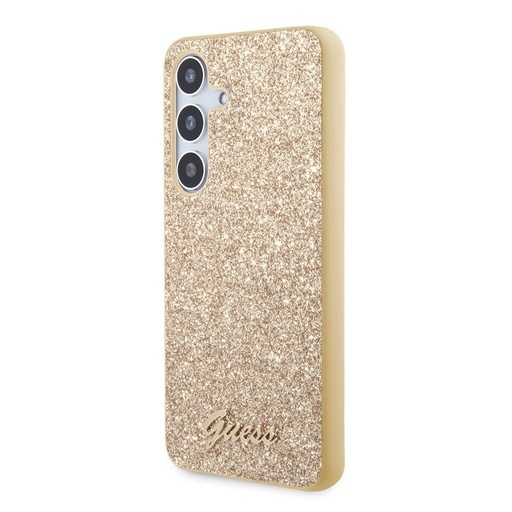Samsung Galaxy S24 Guess Glitter Flakes Metal Logo tok (Arany) - GUHCS24SHGGSHD