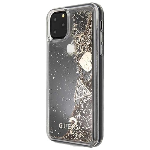 Apple iPhone 11 Pro Max Guess Glitter Hearts tok (Arany) - GUHCN65GLHFLGO