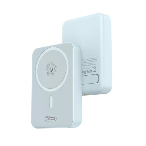 XO PR231 power bank 10000 mAh (Kék) – vezeték nélküli gyorstöltés 15W, PD 20W, támasztékos kivitel