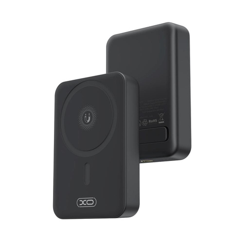 XO PR231 power bank 10000 mAh (Fekete) – vezeték nélküli gyorstöltés 15W, PD 20W, támasztékos kivitel
