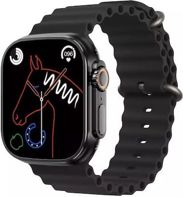 XO M8 Pro okosóra (Fekete) – 1.96", 49 mm, hívásfogadás, vezeték nélküli töltés