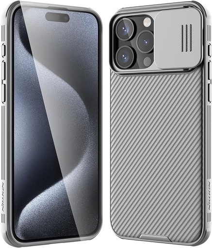Apple iPhone 15 Pro Max Nillkin Camshield Pro hátlap tok (Szürke)